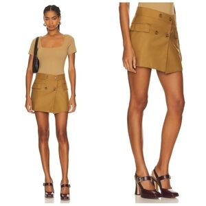 Nonchalant Label Revolve Parker Mini Skirt in Camel Small New